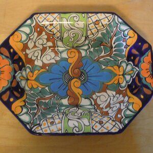 Talavera Mexico Pottery Serving Casserole Tray Dish Bowl Folk Art